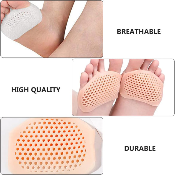 Healifty 12Pcs Forefoot Pads Silicone Toe Pad Toe Top Sock No Show Toe Liner Covers Not Slip Forefoot Metatarsal Socks Foot Toe Cushions for High Heels Flats Sandal