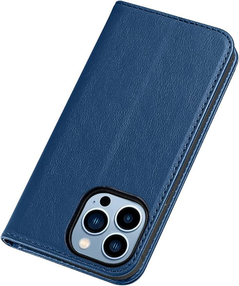 LANJLM Wallet Case for iPhone 15 Plus Phone Cases Premium Leather PU Flip Cover Magnetic Shockproof Closure Book Design with Kickstand Feature & Card Slots iPhone 15 Plus(6.7") Case - Blue
