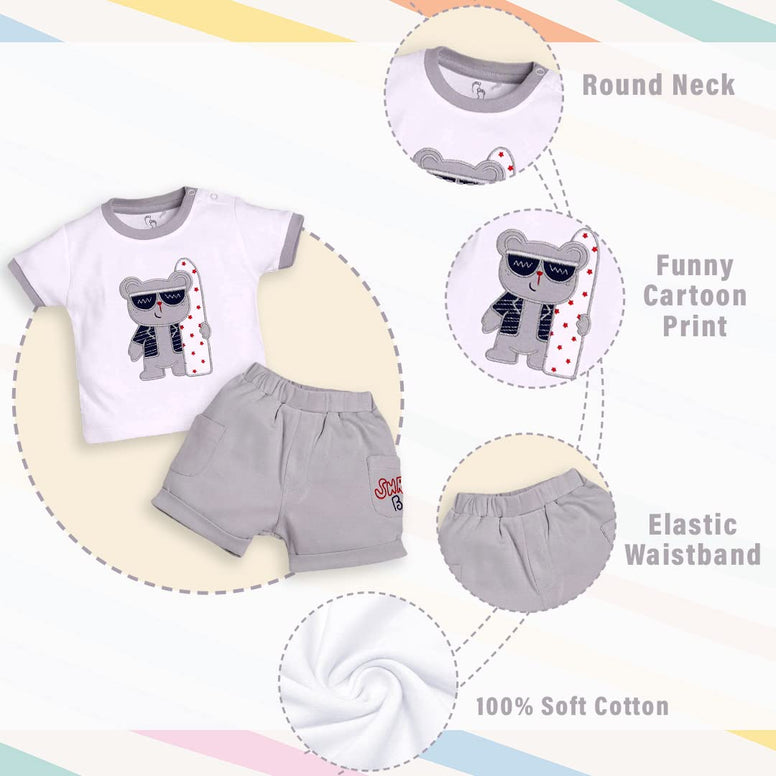 Baby Go 100% Pure Cotton Kids T-Shirt & Shorts for Baby Boys (6 Months)