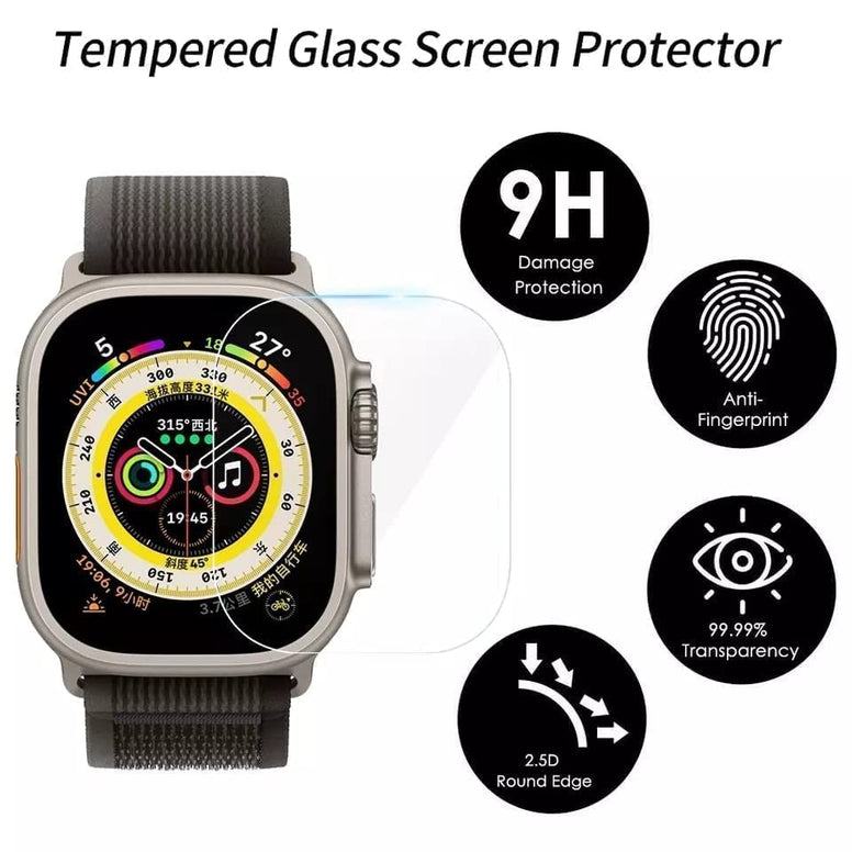 Dado (3 Pack) Tempered Glass Screen Protector Compatible with Apple Watch Series Ultra 2 & 8 Ultra 49mm, Anti scratch screen protector