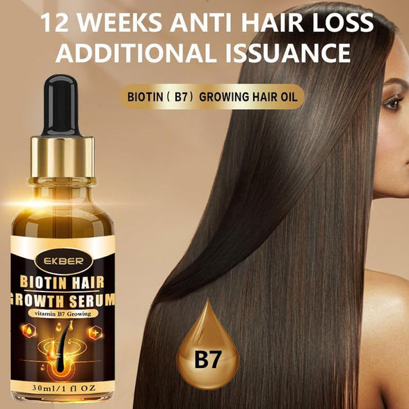 Ekber Organic Rosemary Hair Growing Oil with Biotin & Vitamin B7 for Daily Scalp & Hair Growth, Nourish & Repair, Split End Treatment & Strengthening