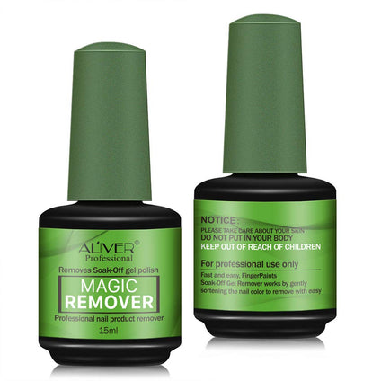 ALIVER 2Pack Nail Polish Remover, Professional Easily & Quickly Removes Soak-Off Gel Nail Polish in 3-5 Minutes, Don't Hurt Nails (Green)