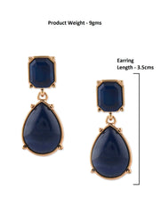 Zaveri Pearls Blue Stones Embellished Contemporary Drop Earring For Women-ZPFK15157