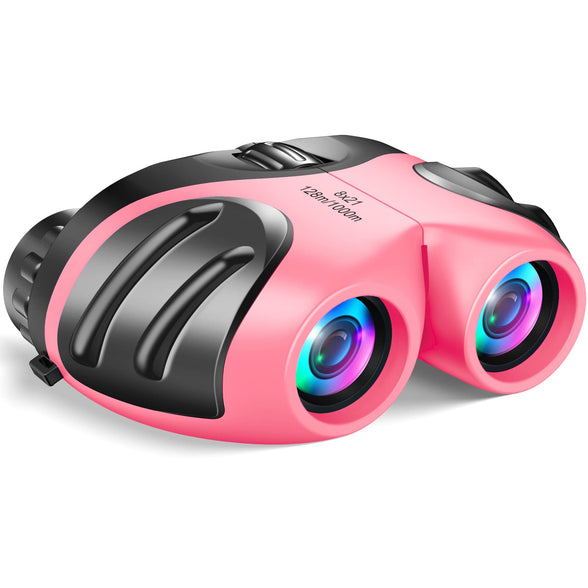 (Style3 Pink) - DMbaby Compact Watreproof Binocular for Kids - Best Gifts