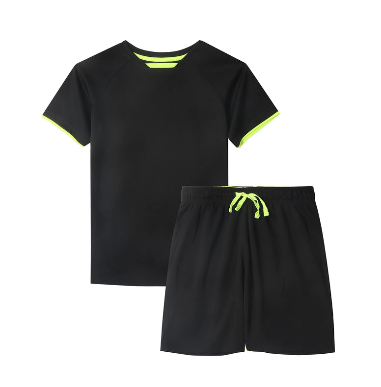 DaniChins Boys Loose Athletic Short-Sleeve Shirt and Active Mesh Shorts Set (Black, 10) Size Information: 5, 7, 8, 10, 12, 14 3.