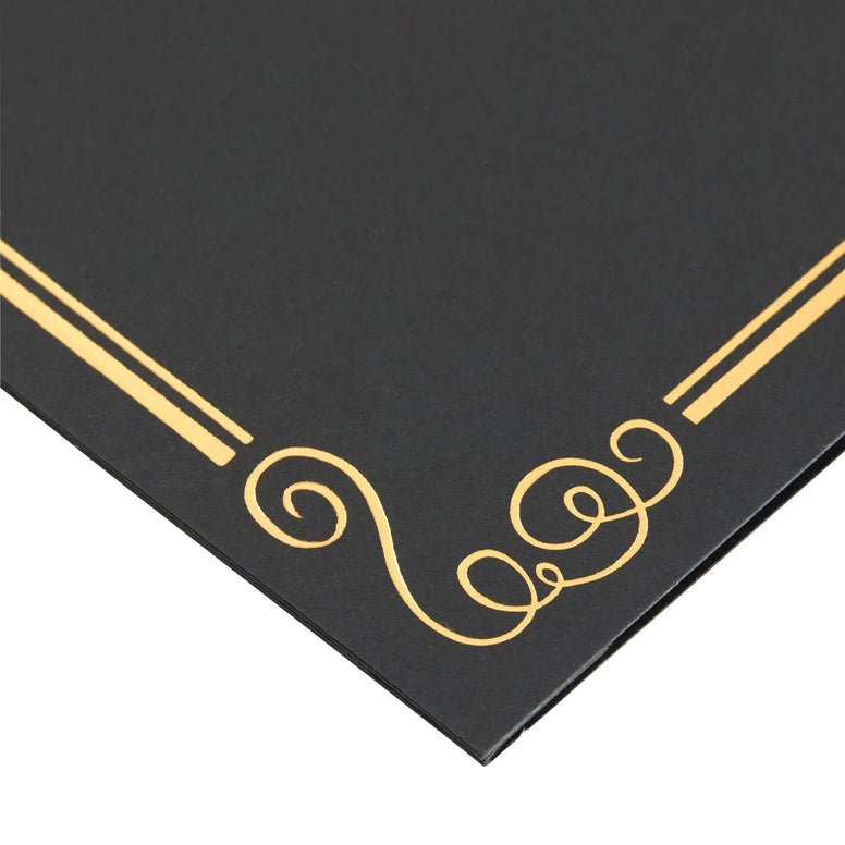 Certificate Holders - 24-Pack Diploma Cover, Doent Cover for Letter-Sized Award Certificates, Black, Gold Foil, 11.2 x 8.7 Inches