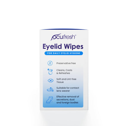 Blepharitis Eyelid Wipes – 20 Pack Individually Wrapped - For Daily Eyelid Hygiene, Natural Ingredients, Relief for Blepharitis, Tired and Dry Eyes