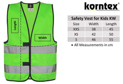 Korntex KWO100XXS Safety Vest Standard - Children, Orange, XXS