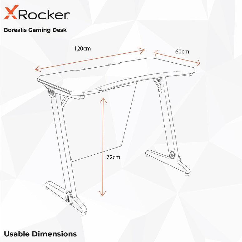 Xrocker Official Playstation Gaming Desk Led Lights Pc Office Workstation Borealis Rgb