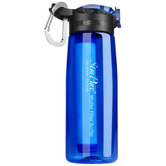 SimPure Water Filter Bottle, Emergency Water Purifier with 4-Stage Integrated Filter Straw for Travel, Camping, Hiking, Backpacking, BPA Free