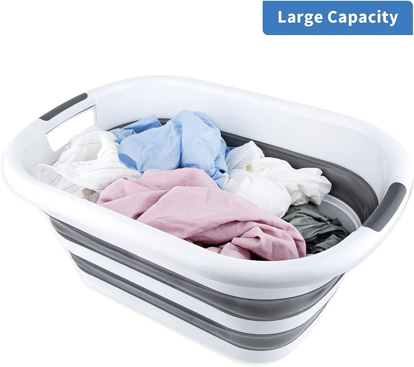 Large foldable laundry basket,40L 10.6 gallon pop up storage container, collapsible space saving organiser hamper,for washing and kitchen,toy storage bin Dog Bathtub (Large/40L)