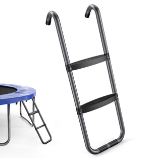 Novinter Universal Trampoline Ladder, 2-Step Trampoline Ladder with 2 Wide Skid-Proof Steps, Trampoline Accessories for Kids Children, Powder Coated & UV Treated Trampoline Ladder