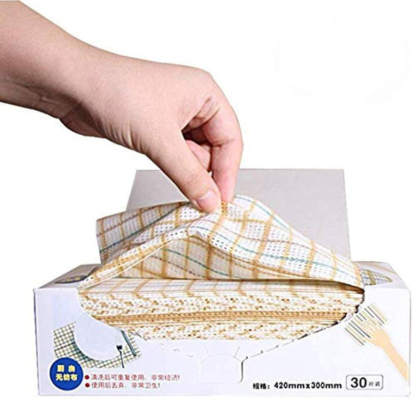 Cleaning Towels Disposable Dish Cloths Nonstick Fiber Cleaning Wipes House Cleaning Cloth Wiping Rags, Absorbent, Dry Quickly, A Box of 30 Pcs
