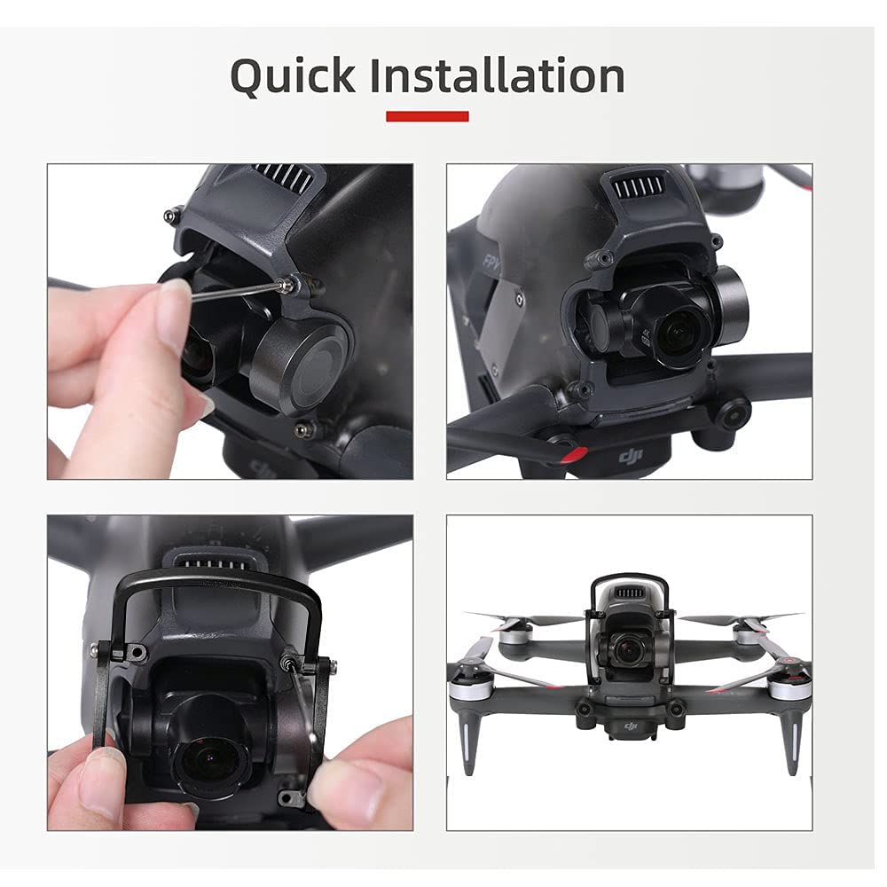 معدات الهبوط ، ممتص الصدمات Gimbal لملحقات الطائرات بدون طيار FPV ، كاميرا حماية من سبائك الألومنيوم PTZ ، ملحقات سبائك الألومنيوم المضادة للتصادم (أسود)