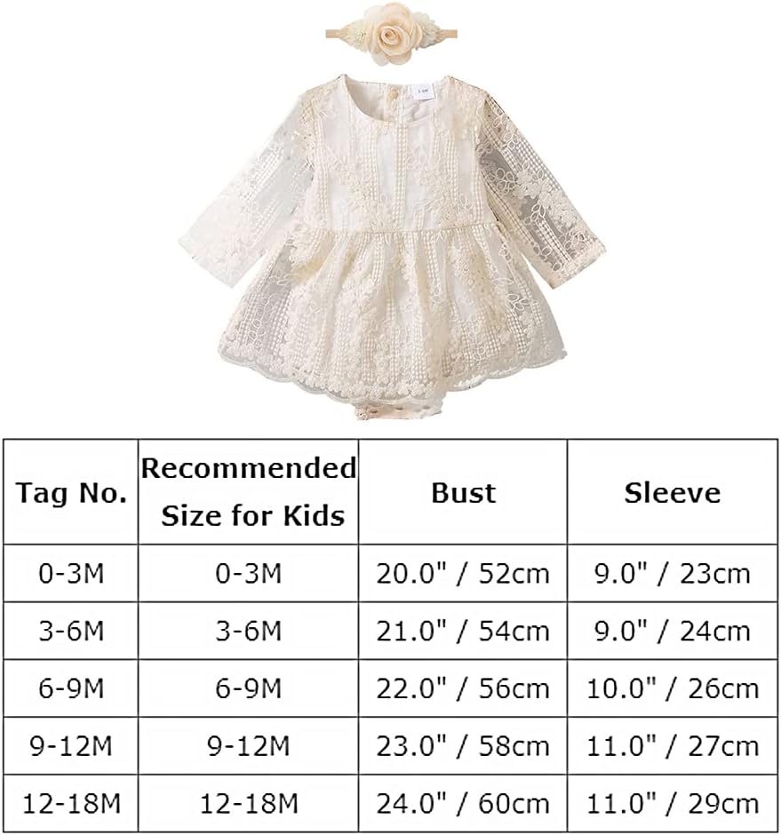 IBTOM CASTLE Baby Girl Summer Clothes Boho Lace Romper Dress Ruffle Embroidered Bodysuits Backless One Piece Jumpsuit Infant Coming Home Onesie Ist Birthday Cake Smash Photoshoot Outfit 3-6 Months