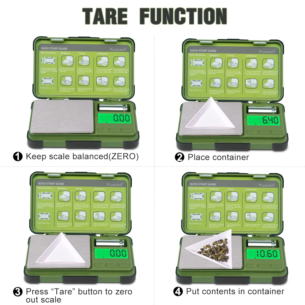 Fuzion Digital Pocket Scale 200g/0.01g, Gram Scale with Tare, Powder Herb Scale with 50g Cal Weight, Mini Jewelry Scale for Hobbies, Travel, Small Projects