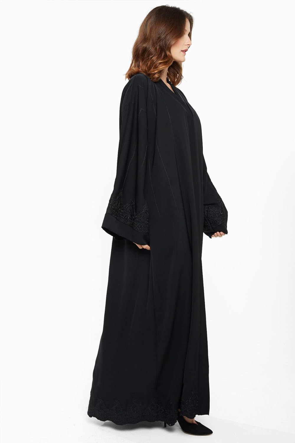 Nukhbaa Womens Premium Abaya Made With Fine Fabric, Comes Matching Hijab AJ714A