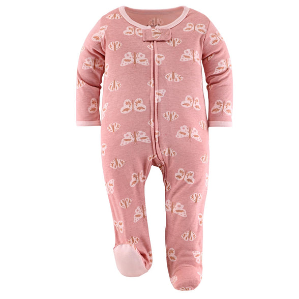 The Peanutshell Footed Pajamas Sleepers for Baby Girls, Sleep and Play Footies, 3 Pack(0-3M)