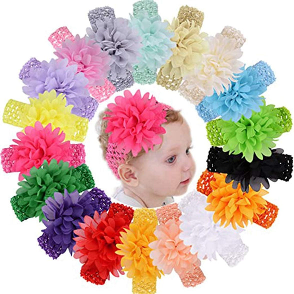 Diagtree 18pcs Baby Girls Headband Pinwheel Bows Hair Bands Grosgrain Ribbon Hair Accessories for Infants Toddlers Newborn