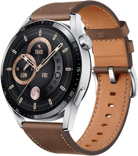 HUAWEI GT3 46 MM CLASSIC BROWN LEATHER, Black, OB02817