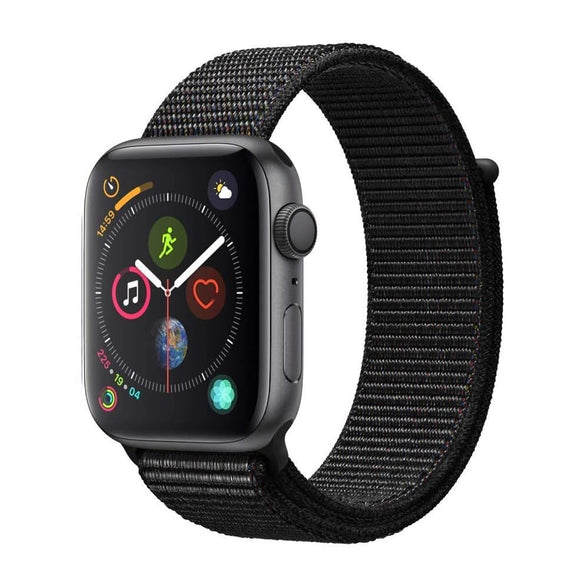 MARGOUN Nylon Sport Band for Apple Watch 49mm 45mm 44mm 42mm, Soft Replacement Strap for iWatch Series 8/ultra/7/6/ SE/ 5/4/3/2/1 (Black)