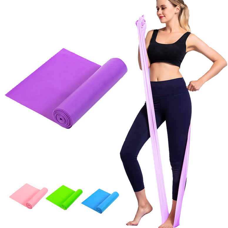 COOLBABY YOCAGO Resistance Exercise Bands Latex Elastic Bands for Strength Training, Yoga, Pilates, Fitness, Physical Therapy - Home Gym Body Workout Purple