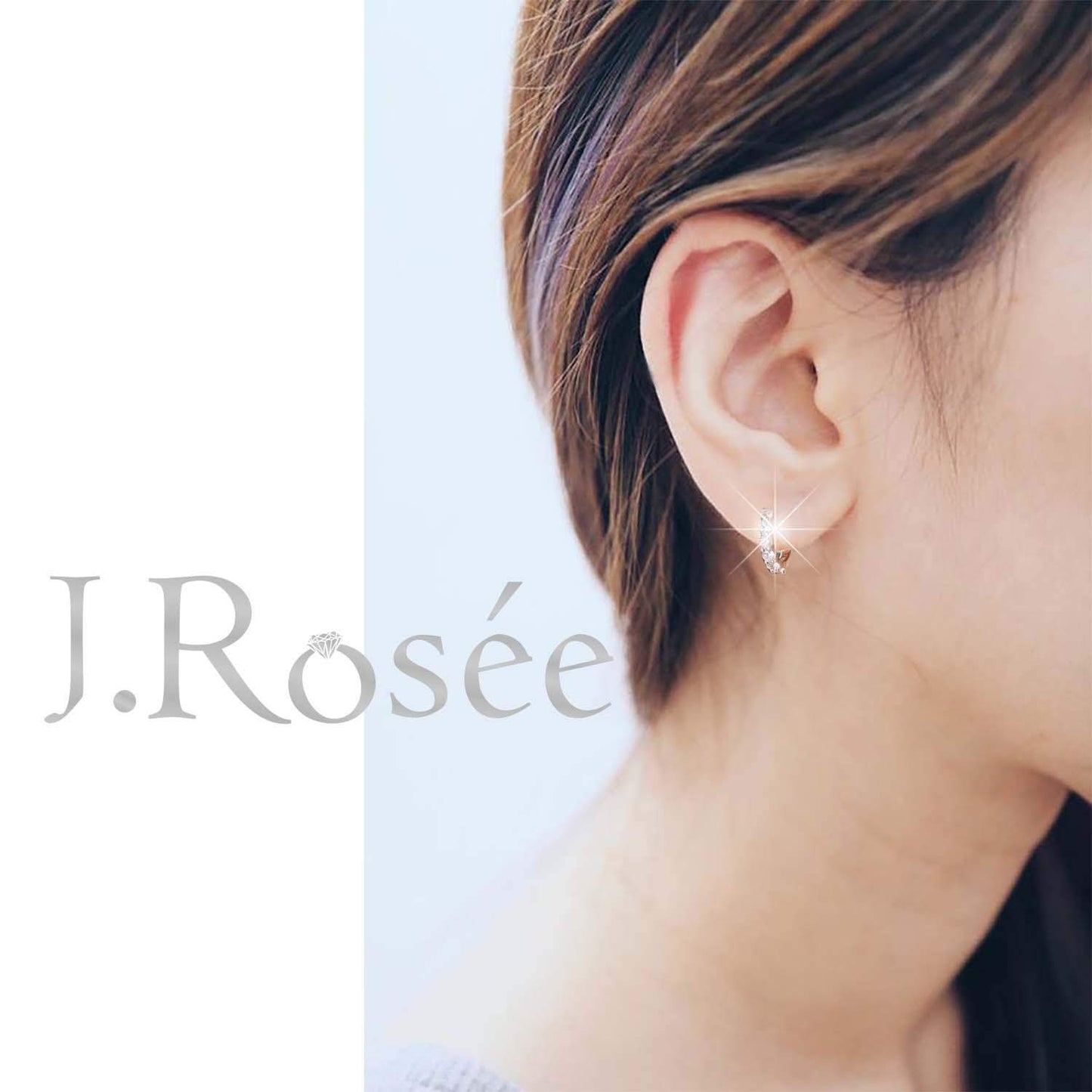 J.Rosée Swarovski Elements 925 Sterling Silver Crystal Studs Earrings for Women Gift Packing