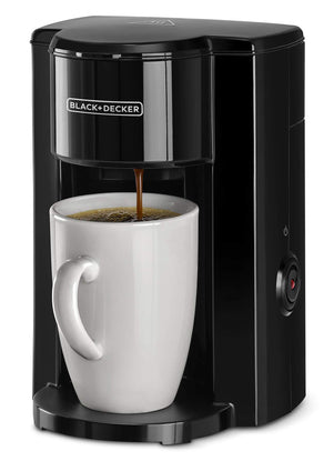 Black & Decker 350W Coffee Maker/Coffee Machine 1 Cup 124ml Water Tank Capacity With Mug And Auto Shutoff, For Drip Expresso Black DCM25N-B5