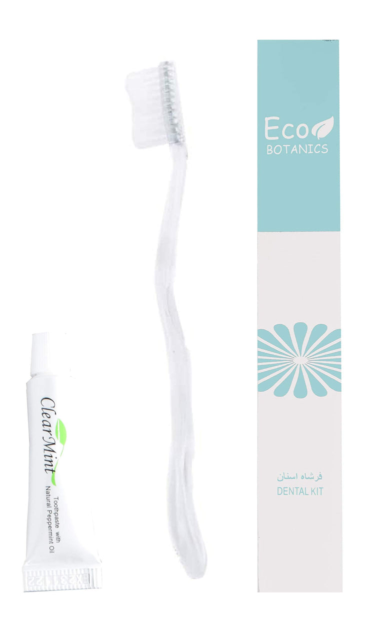 ECO Botanic Disposable Toothbrush - Toothpaste Traveling Dental Kit For Adults & Kids (Pack of 20)