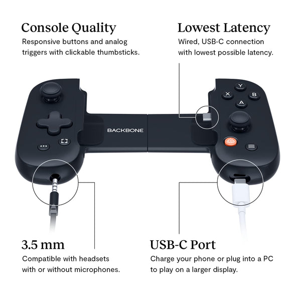 BACKBONE One Mobile Gaming Controller for Android - Turn Your Phone into a Gaming Console - Play Xbox, Steam, Fortnite, Call of Duty, Grand Theft Auto, Roblox, Minecraft, Madden, Rocket League & More