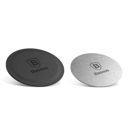 Baseus Metal Magnetic Plates Pack of 2 Replacement Magnet Plates for Car Phone Holder Sticky Magnetic Phone Sticker Self Adhesive Pad Thin Magnet Disc for Car Vent Dash Mount Holder (Without Holder)