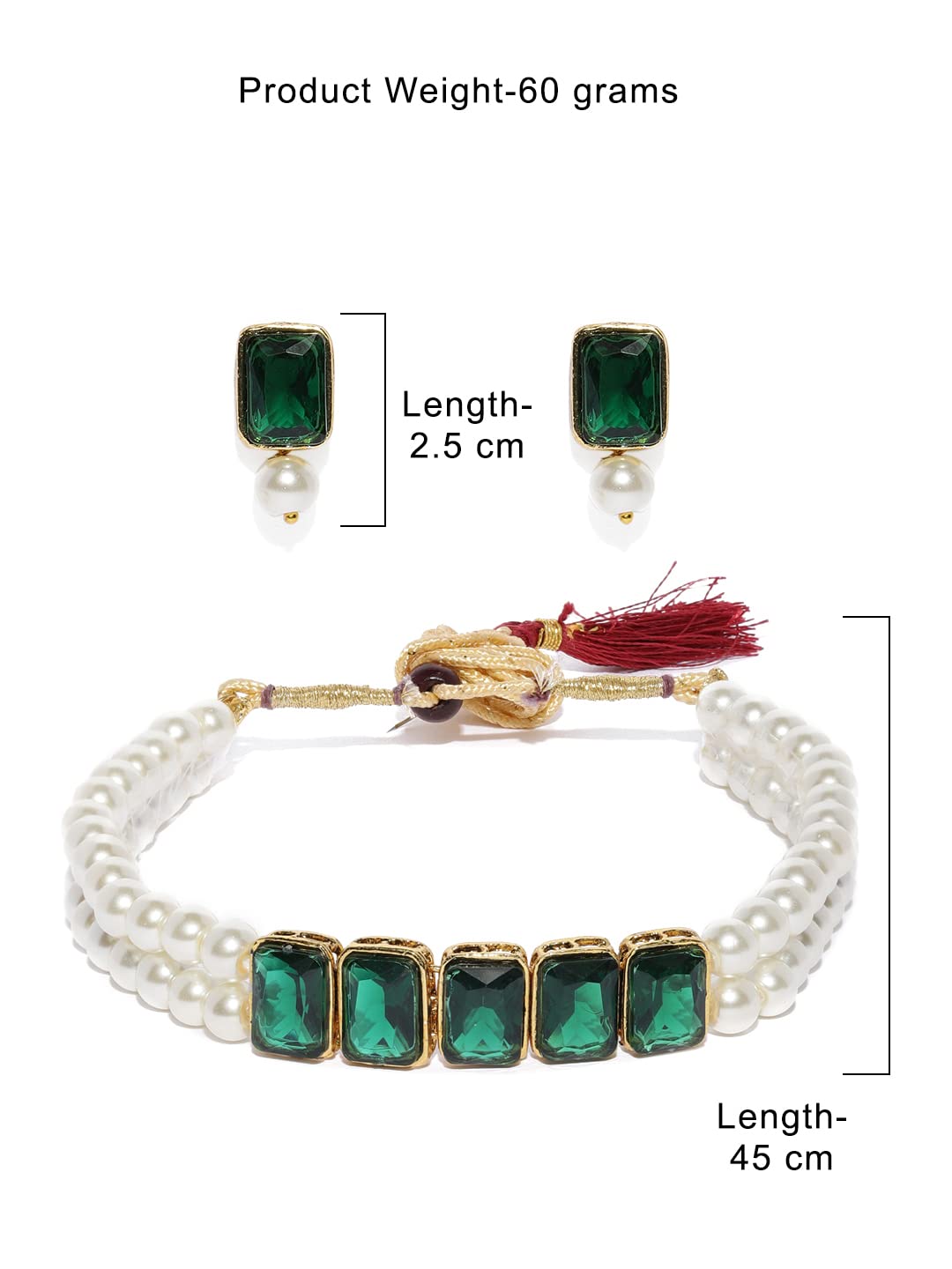 Zaveri Pearls Jewellery Set For Women (Green) (Zpfk9092)
