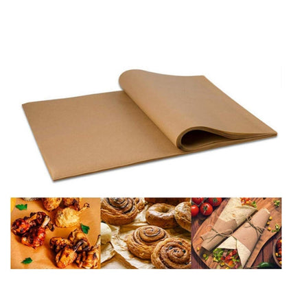 100 Pcs Parchment Paper Baking Sheets, Non-Stick Precut Parchment Papers Baking Sheets, Perfect for Baking Grilling Air Fryer Steaming Bread Cup Cake Cookie (Brown, 30x40CM)