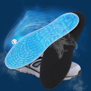 Healifty Healifty Gel Sport Insoles Granule Massage Foot Pad Cushions Anti-Slip Soft Sports Shoes Insole Pad Man Woman (L)