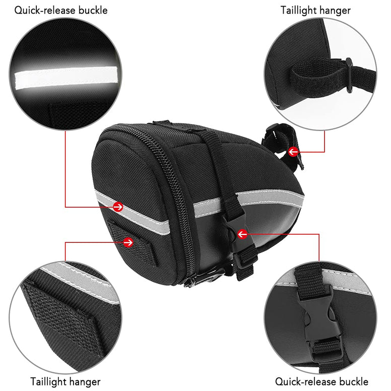 Eacam 16 in 1 Bike Multifunction Tool - Eacam Bicycle Saddle Bag Repair Tool Kit with Storage Bag Used for Mountain Bike and Road Bike