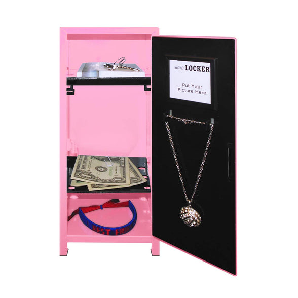 Mini Locker with Lock and Key Light Pink -10.75" Tall x 4.125" x 4.125"