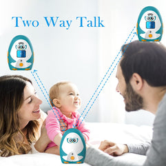 TimeFlys Audio Baby Monitor Twin Mustang OL, Two-Way Talk, Long Range up to 1000 ft, Rechargeable Battery, Temperature Monitoring and Warning, Lullabies, Vibration, LCD Display, Night Light