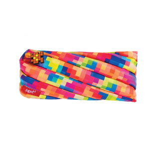 ZIPIT Pixel Pencil Case for Kids, Large Capacity Pencil Pouch, Holds Up to 30 Pens, Made of One Long Zipper! (Yellow)