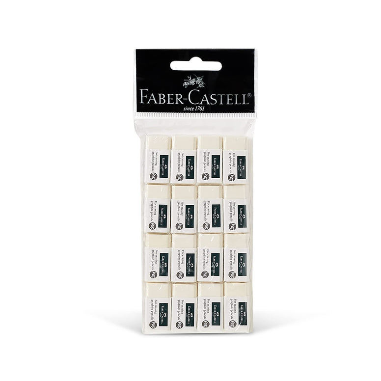 FABER-CASTELL PVC-FREE ERASER SMALL POLY BAG OF 16PC