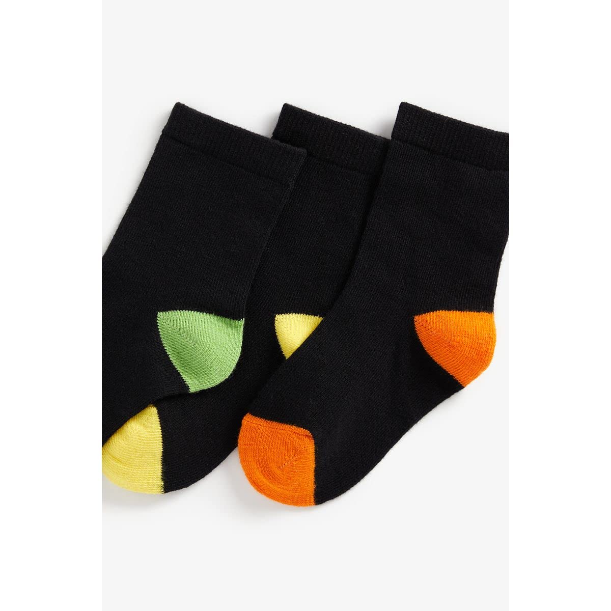 MOTHERCARE Boys 5Pk Black Colourblock Heel Socks