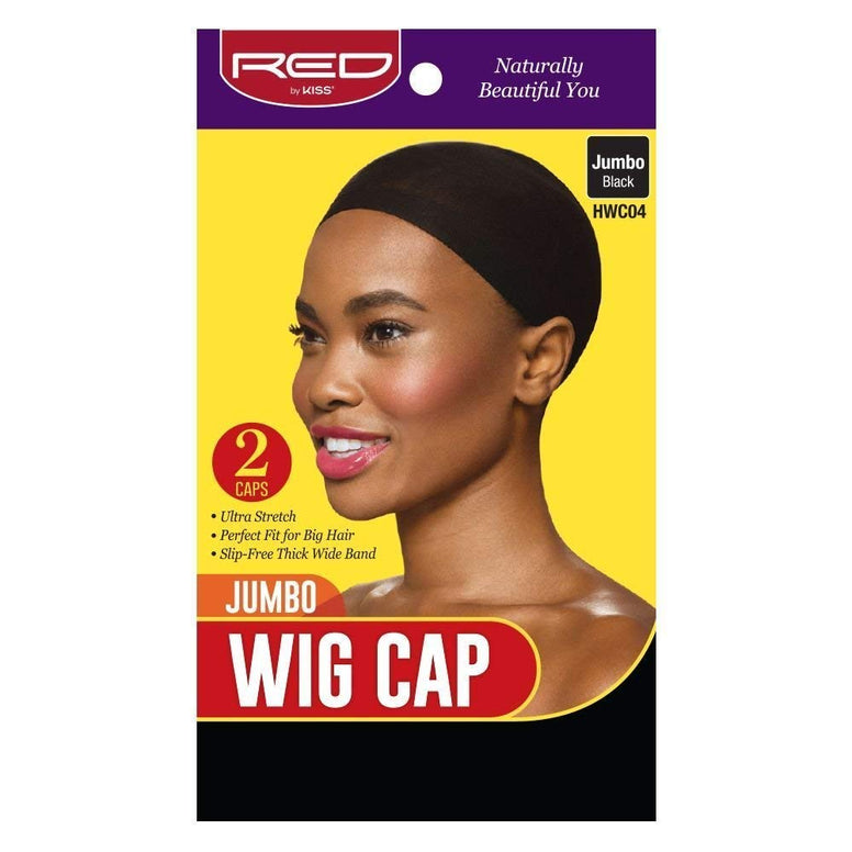 Red by Kiss Stocking Jumbo Wig Caps - 2PCS Black