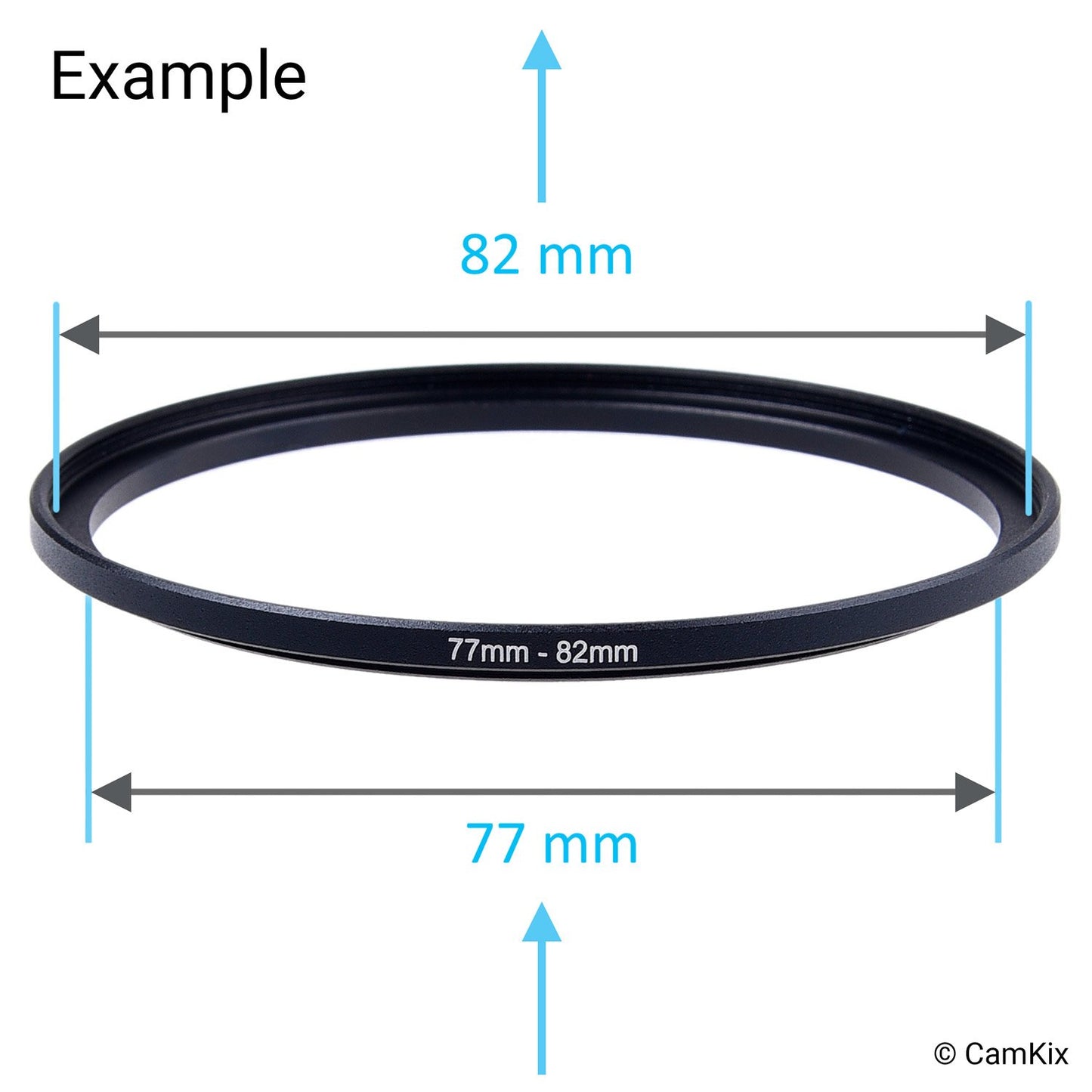 Lens Filter Adapter Rings - Allows you to set large lens filters on a smaller diameter lens - sizes: 37-49, 49-52, 52-55, 55-58, 58-62, 62-67, 67-72, 72-77, 77-82mm