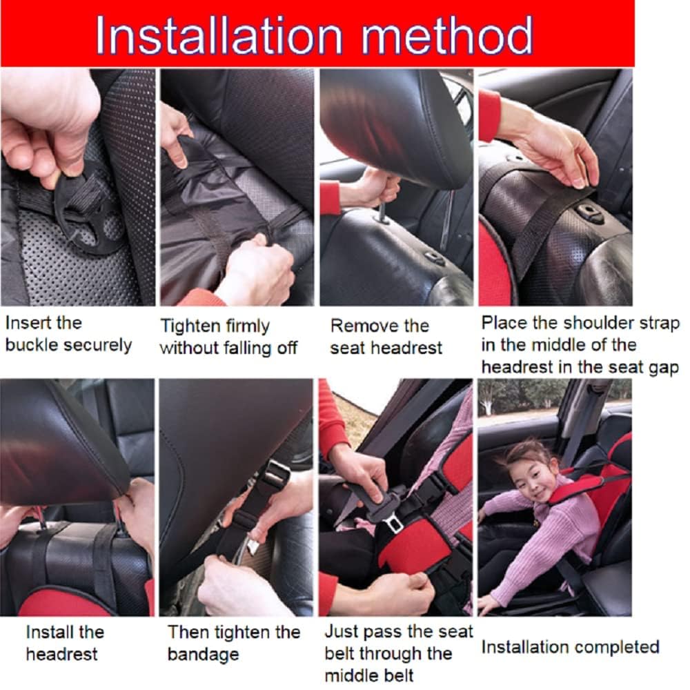 Auto Child Safety Seat Simple Car Portable Seat Belt, Car Seatbelt Protector for Kids 0-12, Foldable Car Seat Protection Travel Accessories, Sky Blue-small