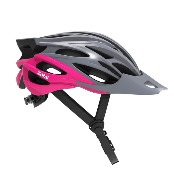 Zefal Women's Pro Gray Pink Bike Helmet (Universal Dial, 24 Large Vents, Ages 14+)