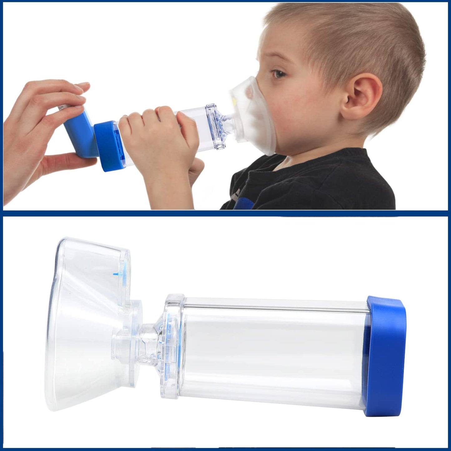 Spacer Chamber Plus Flow-Vu Anti-Static Include Mask Aero Spacer with Cap for Adult Child (Child)