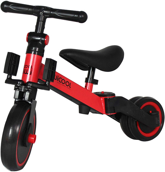 Kiwicool 3 in 1 Kids Tricycles for 1.5-4 Years Old Kids Trike 3 Wheel Bike Boys Girls 3 Wheels Toddler Tricycles (Red)