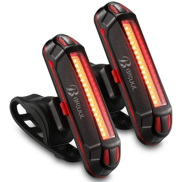 BIKUUL Ultra Bright Bike Tail Light, USB Rechargeable Taillight, Waterproof Bicycle LED Rear Light for Road MTB Mountain Bikes, Easy to Install for Cycling Safety 2Sets