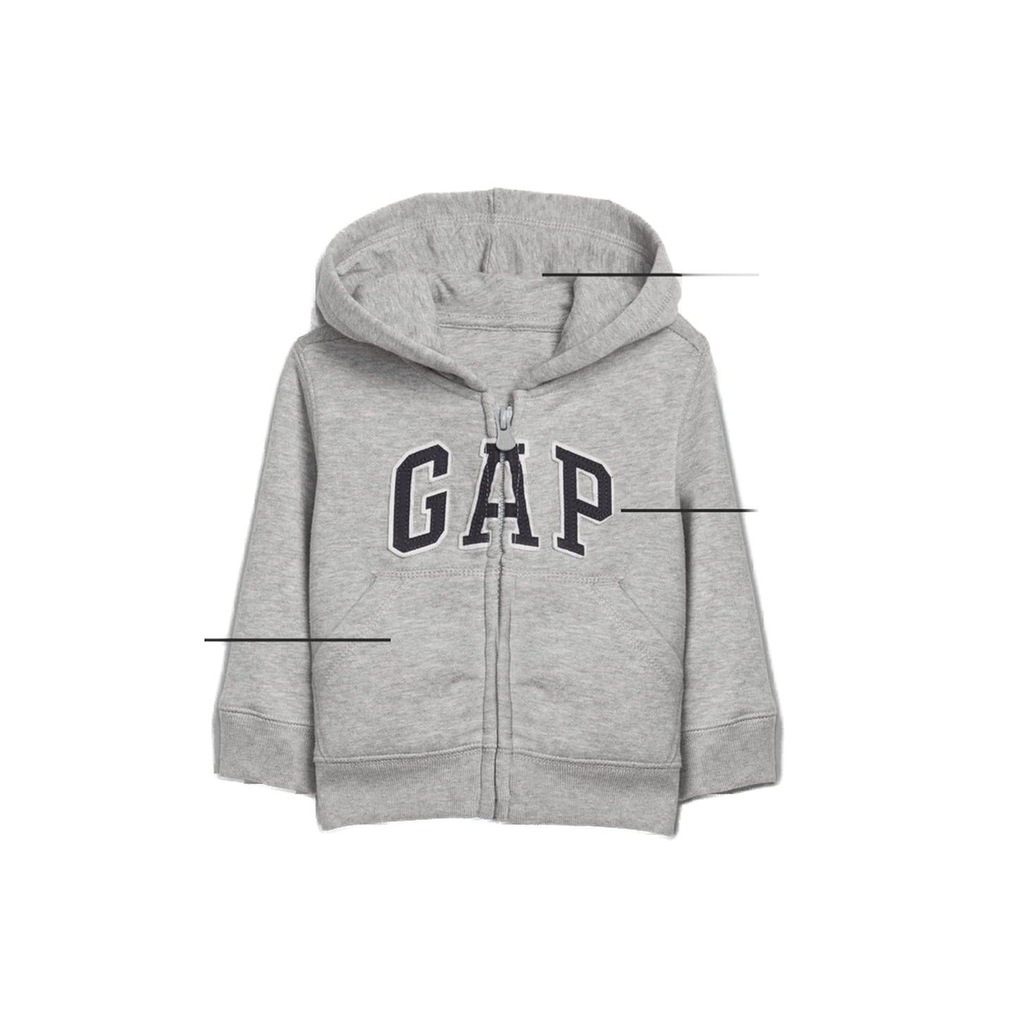 GAP Baby Boys' Playtime Favorites Logo Full Zip Hoodie Hooded Sweatshirt 0-3M