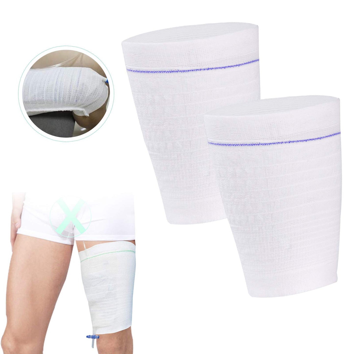 Urine Leg Bag Holder Fabric Catheter Bag Holder Stay in Place Catheter Sleeve Washable Foley Bag Catheter Holder for Men or Women Wheelchairs, 3 Packs, X-Small