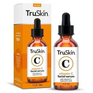 TruSkin Vitamin C Serum for Face, Anti Aging Serum with Hyaluronic Acid, Vitamin E, Organic Aloe Vera and Jojoba Oil, Hydrating & Brightening Serum for Dark Spots, Fine Lines and Wrinkles, 1 fl oz